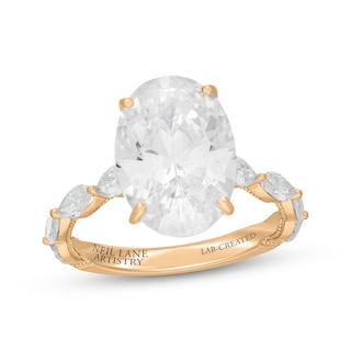 Previously Owned Neil Lane Artistry Oval-Cut Lab-Grown Diamond Engagement Ring 6 ct tw 14K Yellow Gold