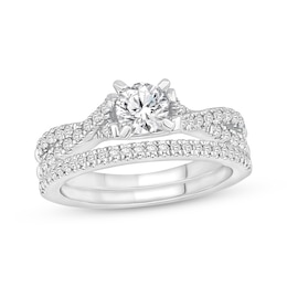 Previously Owned Round-Cut Diamond Bridal Set 7/8 ct tw 14K White Gold