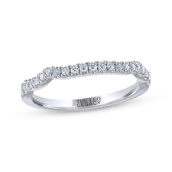 Previously Owned THE LEO Legacy Lab-Grown Diamond Contoured Wedding Band 1/5 ct tw 14K White Gold