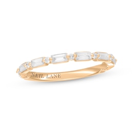 Previously Owned Neil Lane Premiere Baguette & Round-Cut Diamond Anniversary Ring 1/2 ct tw 14K Yellow Gold