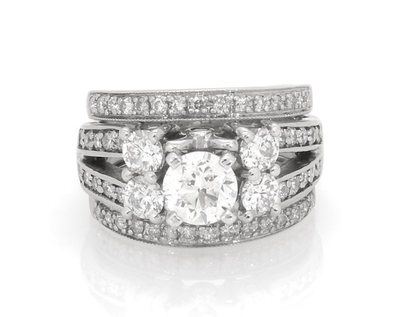 Previously Owned Round-Cut Diamond Bridal Set 1-7/8 ct tw 14K White Gold 4.5