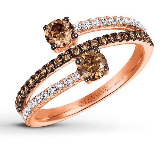 Previously Owned Le Vian Chocolate Diamond Ring 3/4 ct tw 14K Strawberry Gold