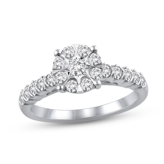 Previously Owned Diamond Engagement Ring 5/8 ct tw Round-cut 14K White Gold
