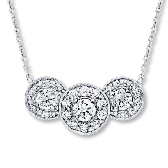 Previously Owned Neil Lane Diamond Necklace 1 ct tw Round-cut 14K White Gold
