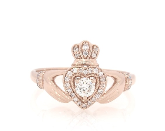 Previously Owned Claddagh Diamond Engagement Ring 3/8 ct tw 14K Rose Gold