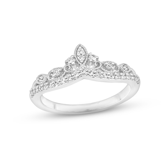 Previously Owned Diamond Contour Enhancer Ring 1/4 ct tw Round-cut 14K White Gold