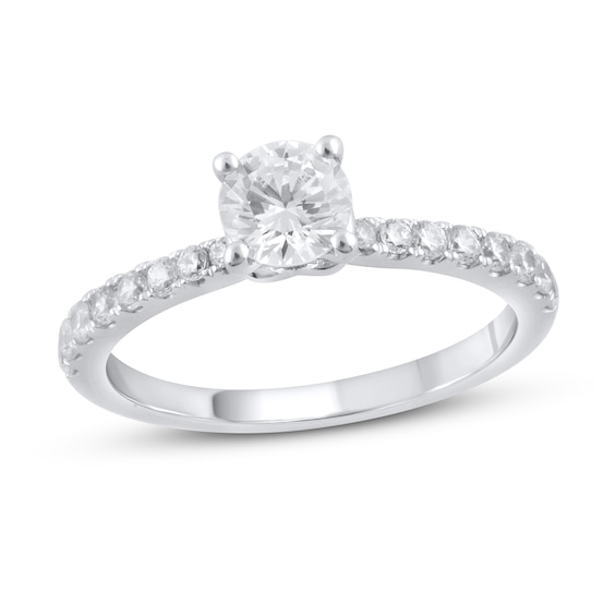 Previously Owned GIA-Graded Diamond Engagement Ring 1 ct tw Round-cut 18K White Gold