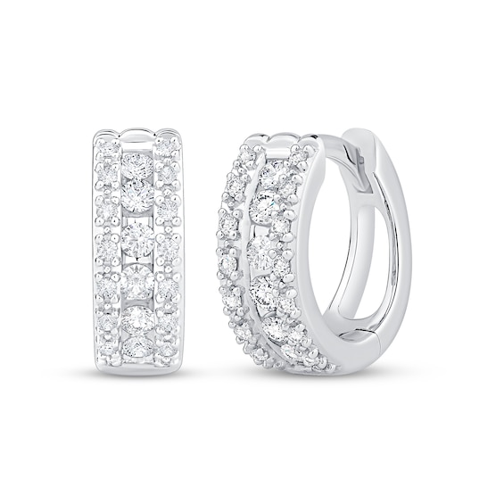 Previously Owned Diamond Huggie Hoops 1/3 ct tw 10K White Gold
