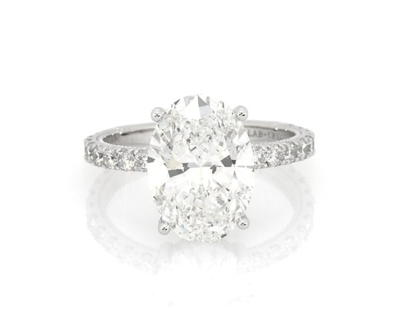 Main Image 1 of Previously Owned Neil Lane Artistry Oval-Cut Lab-Grown Diamond Engagement Ring 4-5/8 ct tw 14K White Gold