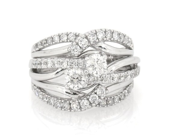 Previously Owned Round-Cut Diamond Bridal Set 1-5/8 ct tw 14K White Gold 8.5