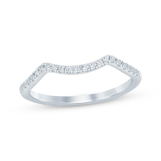 Previously Owned Diamond Contour Wedding Band 1/8 ct tw 14K White Gold