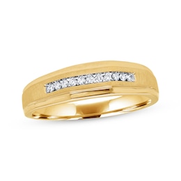 Previously Owned Men's Diamond Wedding Band 1/10 ct tw 10K Yellow Gold