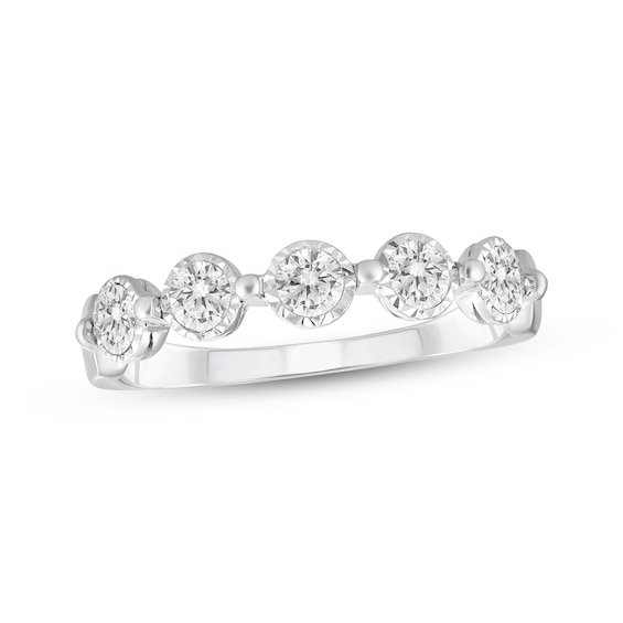 Previously Owned Diamond Five-Stone Anniversary Ring 3/8 ct tw 10K White Gold