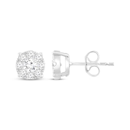 Previously Owned Multi-Diamond Stud Earrings 1/2 ct tw 14K White Gold