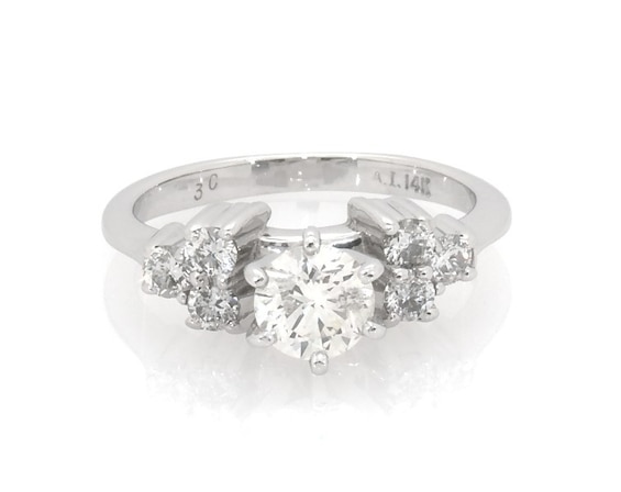 Previously Owned Round-Cut Diamond Engagement Ring 3/4 ct tw 14K White Gold Size 3.75