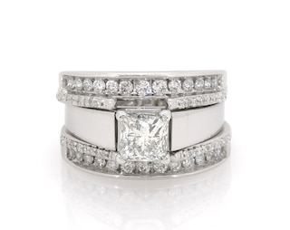 Previously Owned Princess-Cut Diamond Bridal Set 1-3/8 ct tw 14K White Gold Size 5