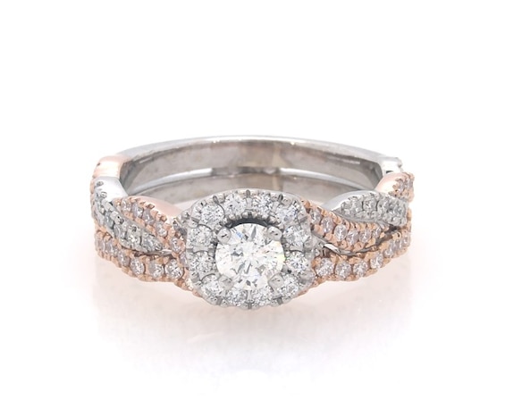 Previously Owned Neil Lane Round-Cut Diamond Bridal Set 5/8 ct tw 14K Two-Tone Gold Size 5.25