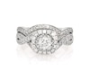 Thumbnail Image 1 of Previously Owned Neil Lane Round-Cut Diamond Double Halo Bridal Set 7/8 ct tw 14K White Gold Size 6.25