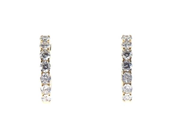 Previously Owned THE LEO Diamond Hoop Earrings 7/8 ct tw 14K White Gold