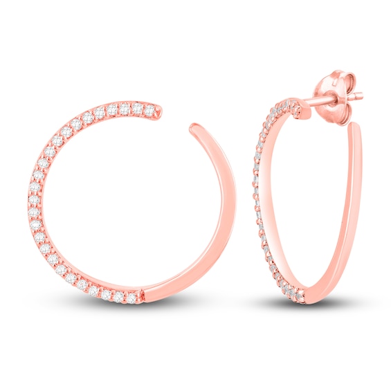Thumbnail Image 1 of Previously Owned Diamond Hoop Earrings 1/3 ct tw Round-Cut 14K Rose Gold