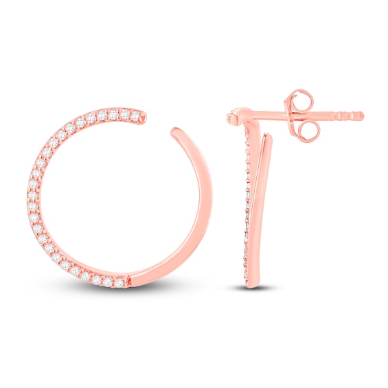 Thumbnail Image 2 of Previously Owned Diamond Hoop Earrings 1/3 ct tw Round-Cut 14K Rose Gold