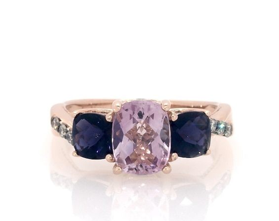 Previously Owned Le Vian Amethyst & Iolite Ring 1/10 ct tw Diamonds 14K Strawberry Gold