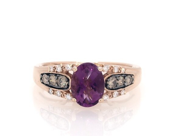 Previously Owned Le Vian Amethyst Ring 1/4 ct tw Diamonds 14K Strawberry Gold