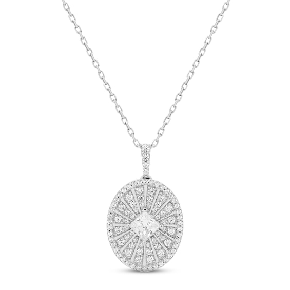 Previously Owned Diamond Necklace 1/2 ct tw Princess & Round-cut 10K White Gold 18"