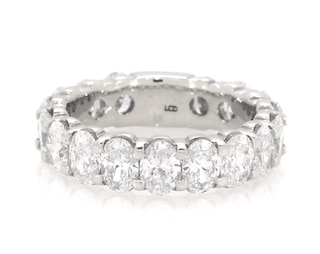 Previously Owned Oval-Cut Lab-Grown Diamond Eternity Ring 5 ct tw 14K White Gold