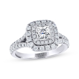 Previously Owned THE LEO Legacy Lab-Grown Diamond Princess-Cut Engagement Ring 1-3/8 ct tw 14K White Gold