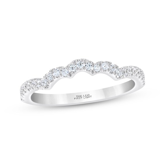 Previously Owned THE LEO First Light Diamond Round-Cut Wedding Band 1/5 ct tw 14K White Gold