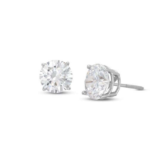 Previously Owned KAY Lab-Grown Diamonds Solitaire Stud Earrings 4 ct tw 14K White Gold (F/SI2)
