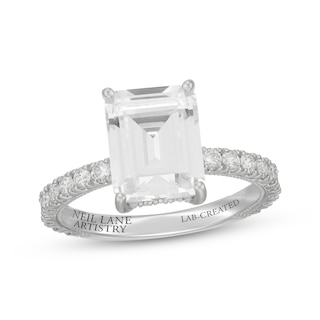 Previously Owned Neil Lane Artistry Emerald-Cut Lab-Grown Diamond Engagement Ring 4-5/8 ct tw 14K White Gold