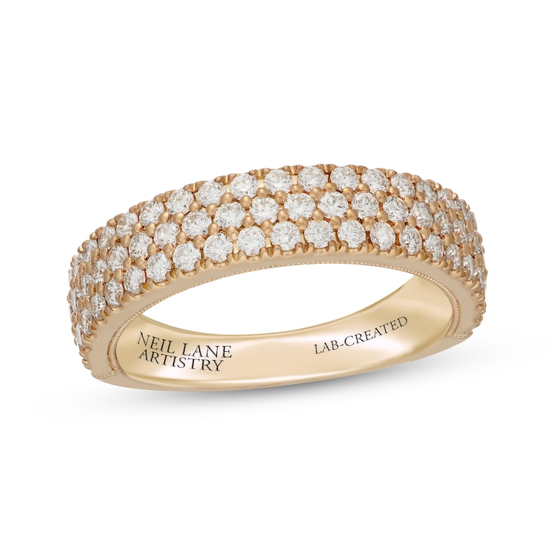 Main Image 1 of Previously Owned Neil Lane Artistry Lab-Grown Diamond Three-Row Anniversary Ring 1 ct tw 14K Yellow Gold