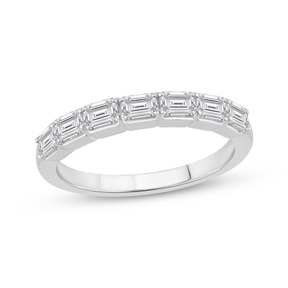Previously Owned Lab-Grown Diamonds Emerald-Cut Anniversary Ring 1 ct tw 14K White Gold