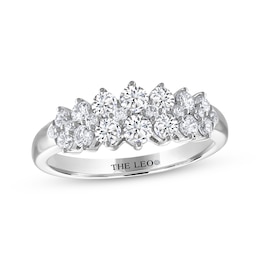 Previously Owned THE LEO Diamond Three-Row Anniversary Ring 1 ct tw 14K White Gold