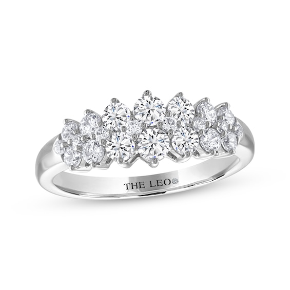 Previously Owned THE LEO Diamond Three-Row Anniversary Ring 1 ct tw 14K White Gold
