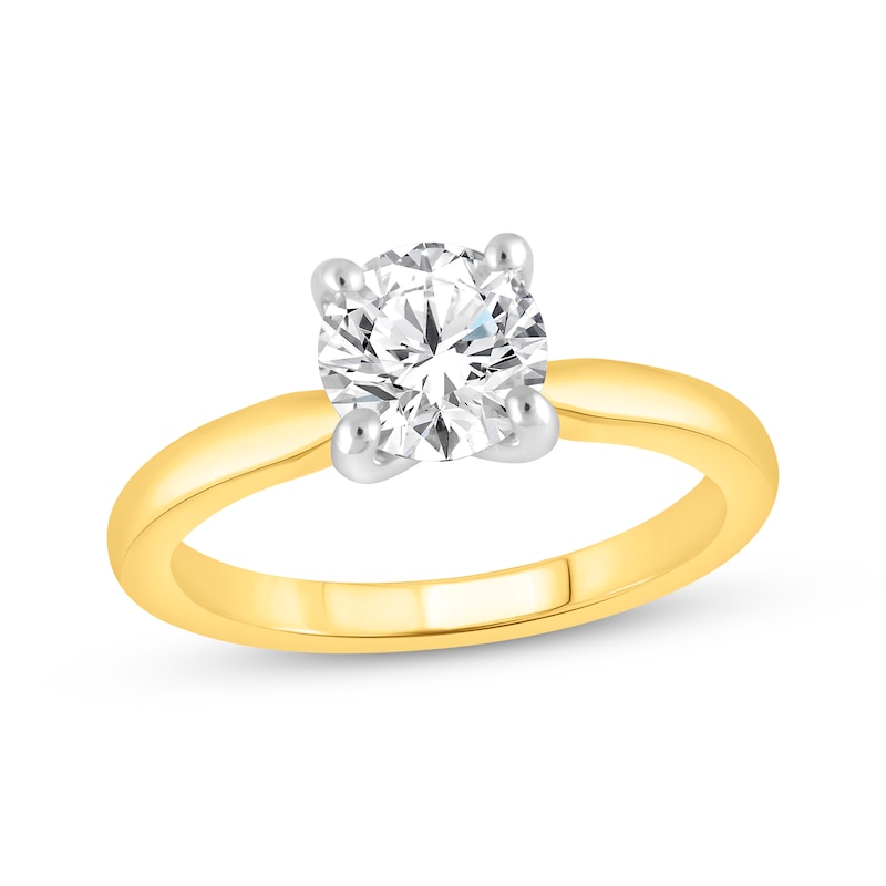 Main Image 1 of Previously Owned Lab-Grown Diamonds Round-Cut Solitaire Engagement Ring 1-1/2 ct tw 14K Yellow Gold (F/SI2)