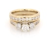 Thumbnail Image 1 of Previously Owned Round-Cut Diamond Three-Stone Bridal Set 1-3/8 ct tw 14K Yellow Gold Size 6.5