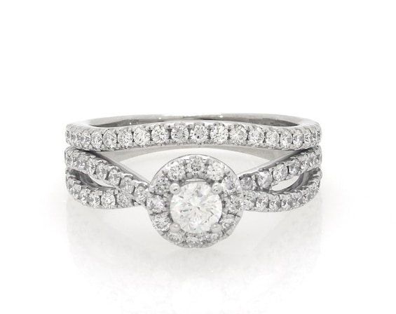 Previously Owned THE LEO First Light Diamond Bridal Set 1 ct tw 14K White Gold Size