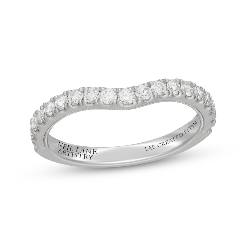 Main Image 1 of Previously Owned Neil Lane Artistry Heritage Lab-Grown Diamond Contour Wedding Band 1/2 ct tw Platinum