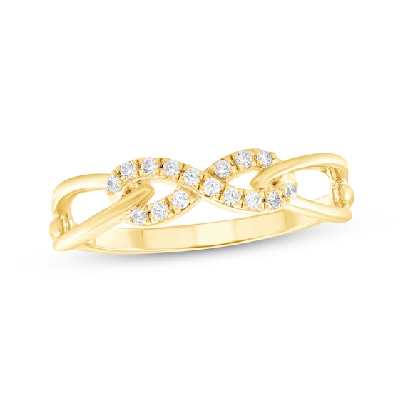 Previously Owned Diamond Infinity Ring 1/8 ct tw 10K Yellow Gold