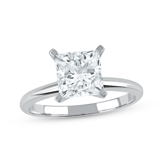 Previously Owned Lab-Grown Diamonds by KAY Princess-Cut Solitaire Engagement Ring 2 ct tw 14K White Gold (I/SI2)