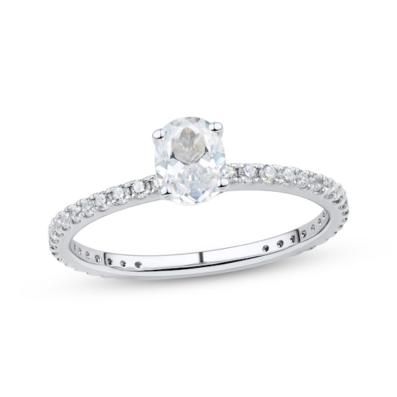 Previously Owned Certified Oval-Cut Diamond Engagement Ring 3/4 ct tw Platinum