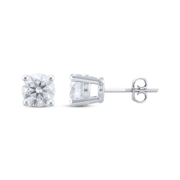 Previously Owned Lab-Created DIamonds by KAY Solitaire Stud Earrings 2 ct tw 14K White Gold (I/SI2)