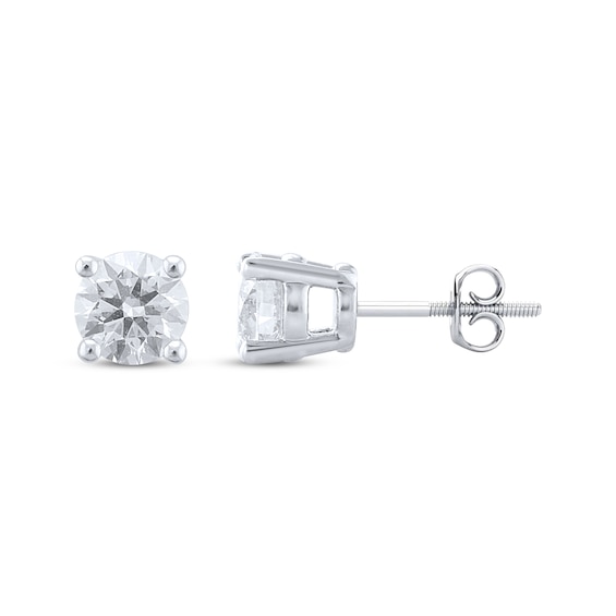 Previously Owned Lab-Created DIamonds by KAY Solitaire Stud Earrings 2 ct tw 14K White Gold (I/SI2)
