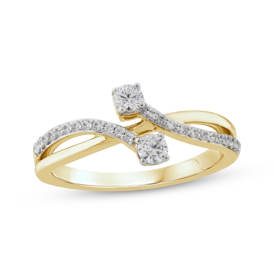 Previously Owned Diamond Bypass Crossover Ring 3/8 ct tw 10K Yellow Gold