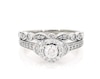 Thumbnail Image 1 of Previously Owned Round-Cut Diamond Halo Bridal Set 1-1/5 ct tw 10K White Gold Size 8.75