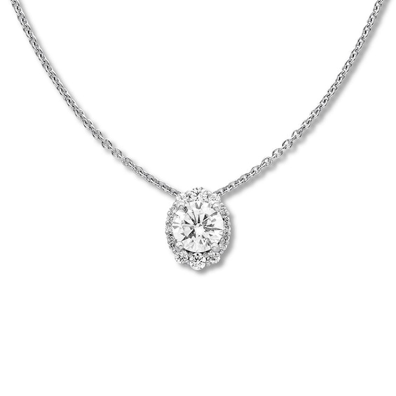 Previously Owned Diamond Necklace 1/2 ct tw Round-cut 10K White Gold 18"