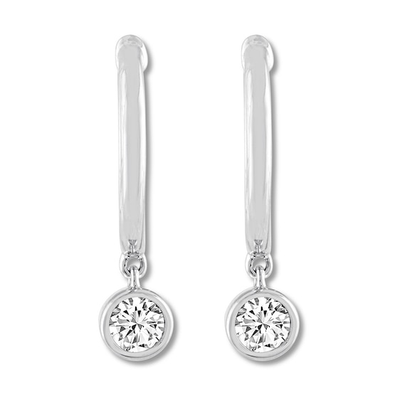 Previously Owned THE LEO Diamond Earrings 1/2 ct tw Round-cut 14K White Gold